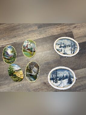 Scenic embroidery pictures